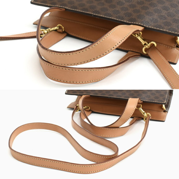 Celine Macadam Leather 2way Shoulder Handbag Brown - Picture 7 of 9